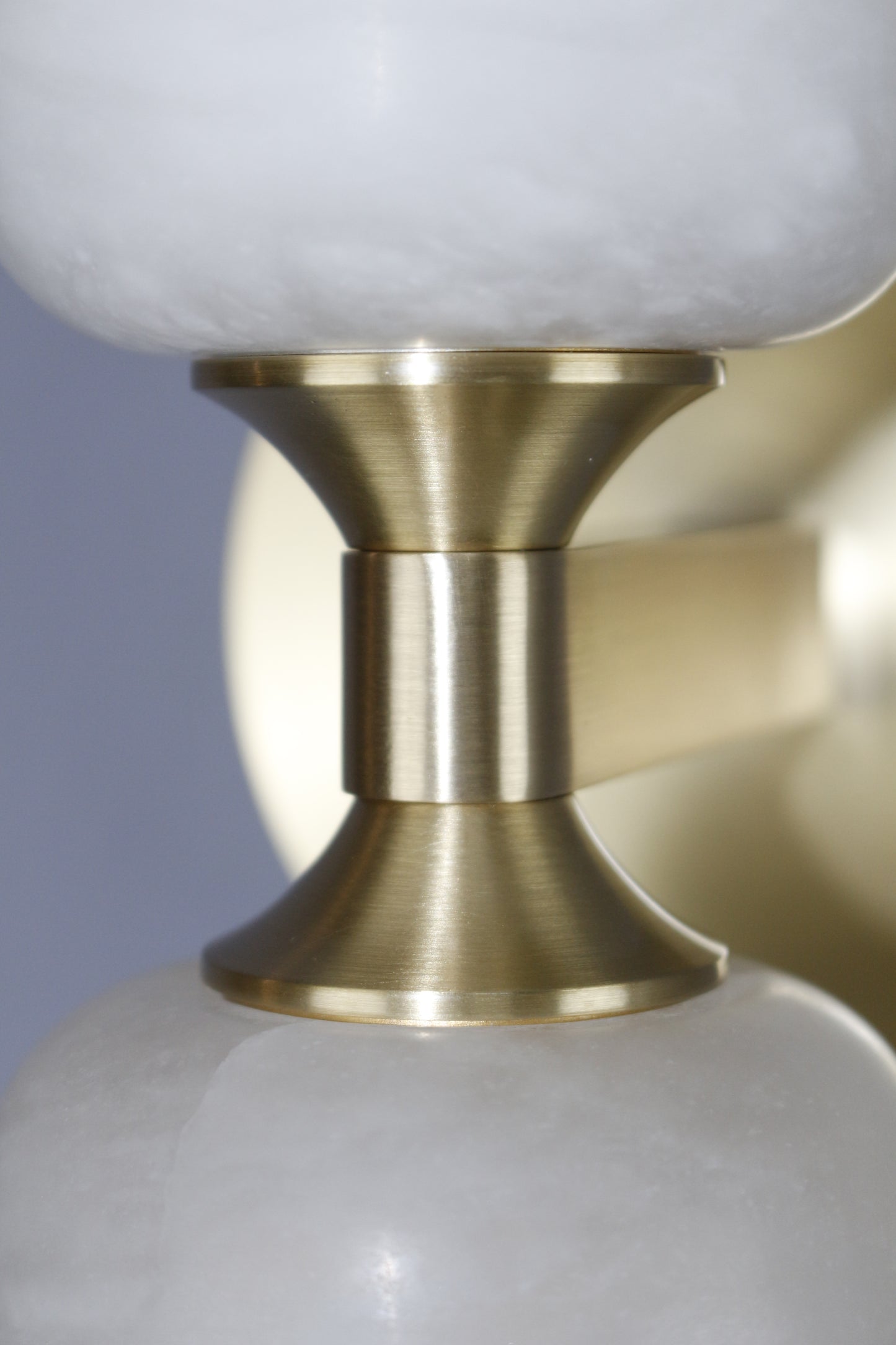 Lyra Twin | Alabaster-Style Glass & Solid Brass Sconce
