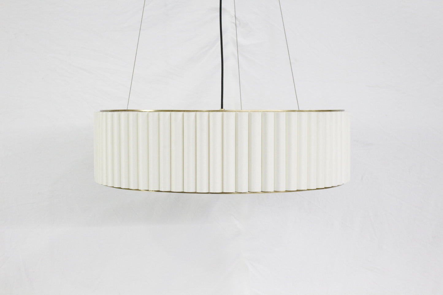 Aura Fluted | Ribbed Glass & Solid H65 Brass Drum Pendant