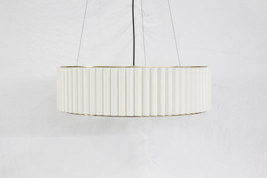 Aura Fluted | Ribbed Glass & Solid H65 Brass Drum Pendant