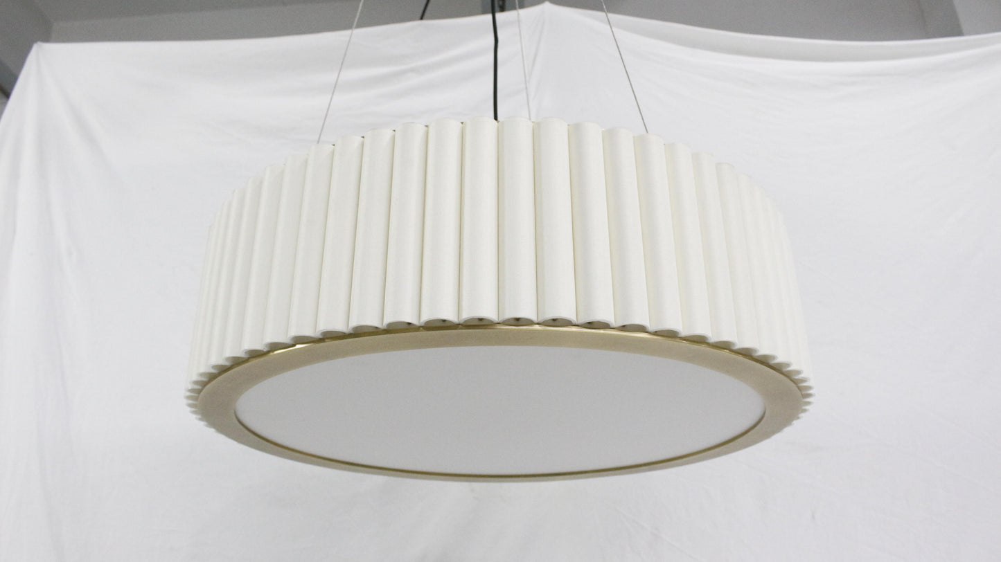 Aura Fluted | Ribbed Glass & Solid H65 Brass Drum Pendant